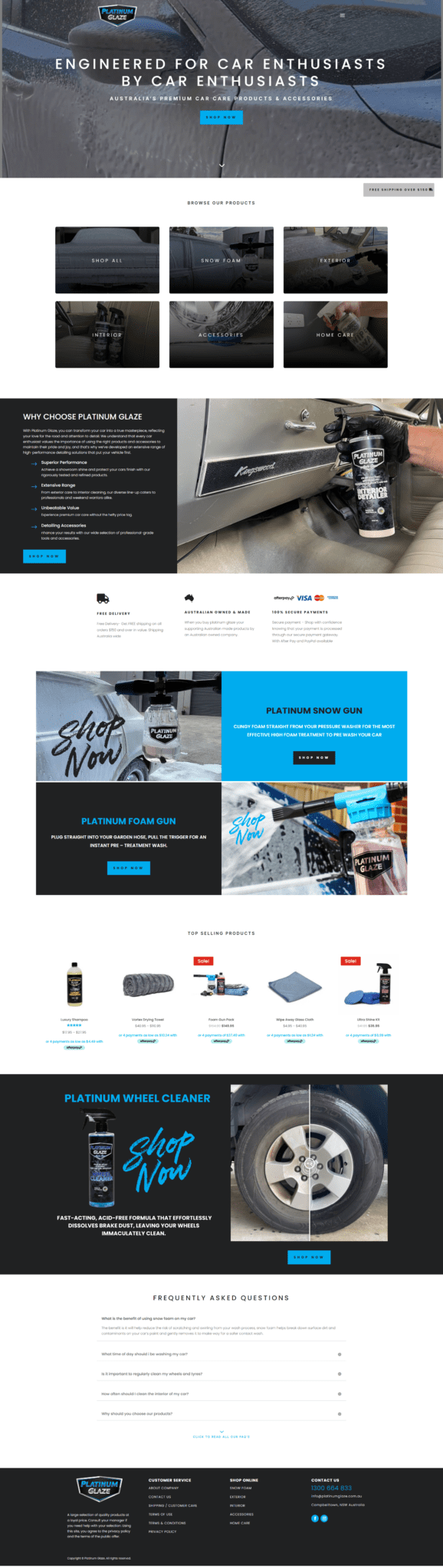 Platinum Glaze E-Commerce Website